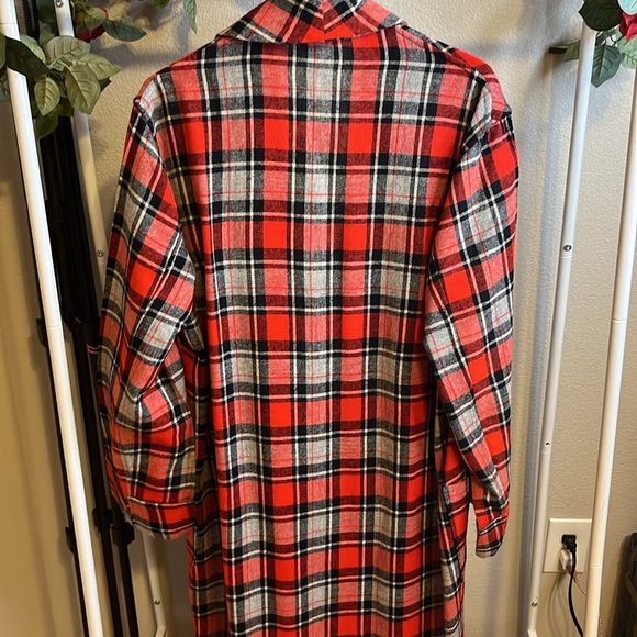 Vintage ❗️st. Moritz robe red plaid men’s robe medium 50/50 orlon acrylic/wool - Picture 8 of 9